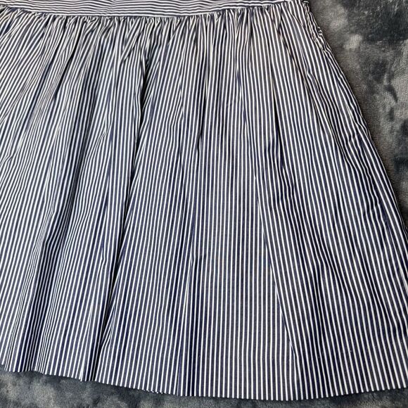 Gap Sz 12 100% Cotton Blue White Striped Skirt Nautical Full Blue A-Line Lined - Picture 4 of 15